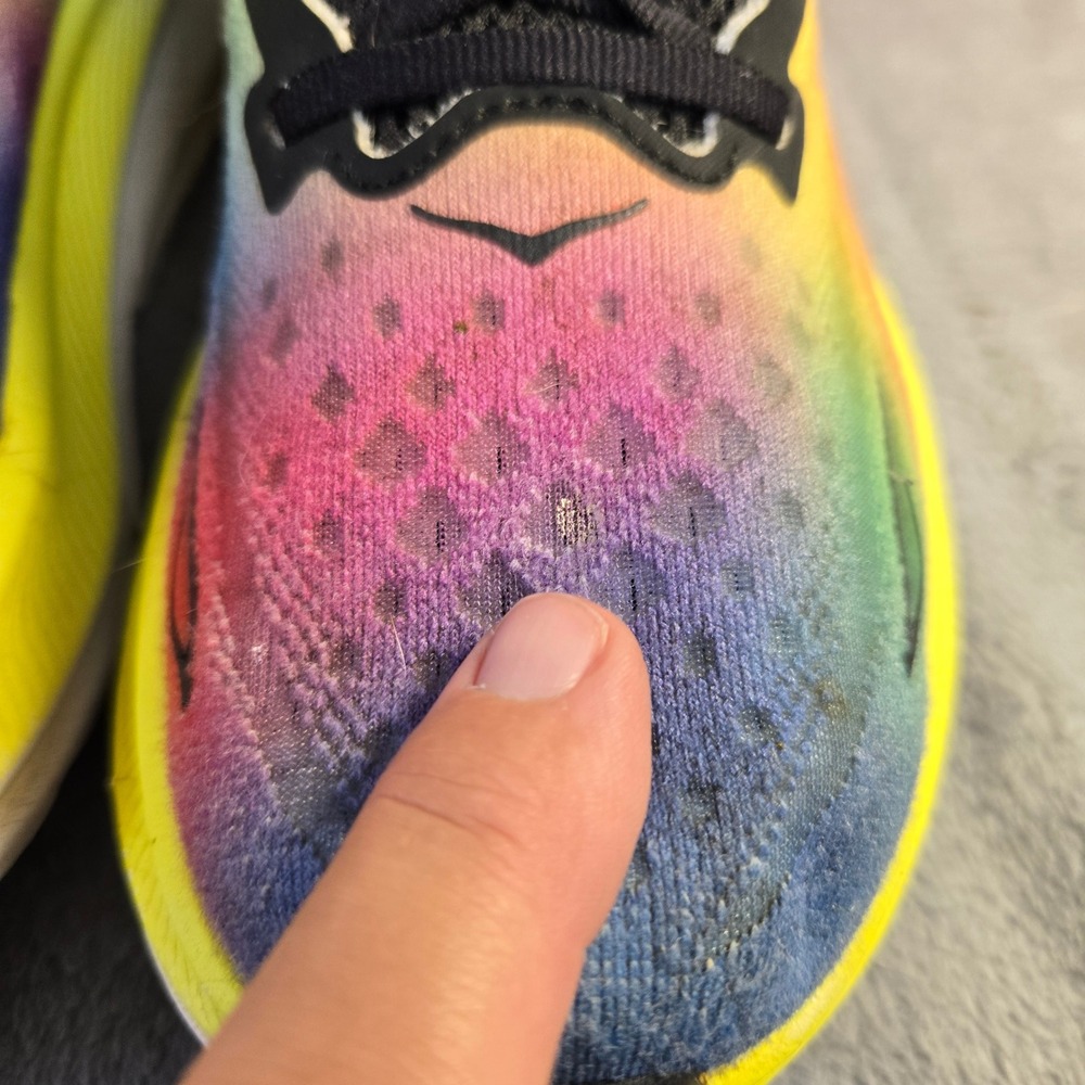 Hoka Clifton 9 Women 10B Running Shoes Black Multi Rainbow 1127896 BKML Tie Dye - Picture 3 of 10